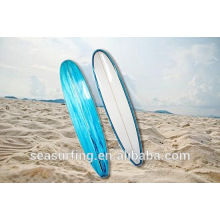 2014 venta caliente y precio de la fibra de vidrio fullblue de la pintura sólida anunciada agradable del longboard / de la tabla hawaiana